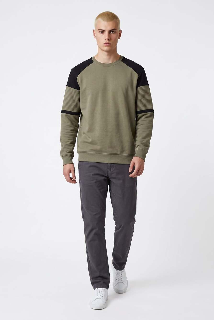 INC International Concepts Sweatshirt Size M Olive Green Black